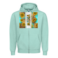 Seafoam western mother's day mama with turquoise and sunflowers and leopard tu Zipper Hoodie - TumblerDesignByShophia