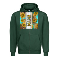Sports Green western mother's day mama with turquoise and sunflowers and leopard tu Zipper Hoodie - TumblerDesignByShophia
