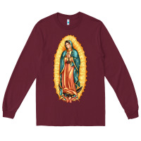 Burgundy our lady of guadalupe Long Sleeve Tee - LillyAllenDesigns