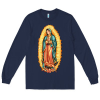 Navy our lady of guadalupe Long Sleeve Tee - LillyAllenDesigns