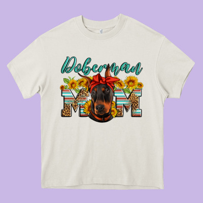Doberman Mom Heavy Core Tee Designed By Artiststas