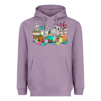 Lavender Easter Hippopotamus coffee cups Easter Day Heavyweight Hoodie - CowGirlArtShop