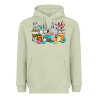 Matcha Easter Hippopotamus coffee cups Easter Day Heavyweight Hoodie - CowGirlArtShop