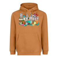 Meerkat Easter Hippopotamus coffee cups Easter Day Heavyweight Hoodie - CowGirlArtShop