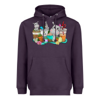 Plum Easter Hippopotamus coffee cups Easter Day Heavyweight Hoodie - CowGirlArtShop