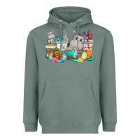 Sage Easter Hippopotamus coffee cups Easter Day Heavyweight Hoodie - CowGirlArtShop