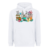 White Easter Hippopotamus coffee cups Easter Day Heavyweight Hoodie - CowGirlArtShop