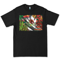 Black mexico flag sunflowers roses and cactus with serape aztec and leopard Premium Tee - Artiststas
