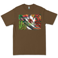 Cacao mexico flag sunflowers roses and cactus with serape aztec and leopard Premium Tee - Artiststas