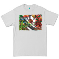Dove Grey mexico flag sunflowers roses and cactus with serape aztec and leopard Premium Tee - Artiststas