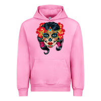 Fuchsia Pink sugar skull Urban Hoodie - BundleAndBundleShop