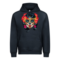 Navy sugar skull Urban Hoodie - BundleAndBundleShop