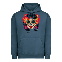 Pigment Midnight Navy sugar skull Urban Hoodie - BundleAndBundleShop