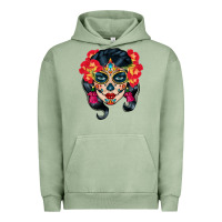 Pigment Oil Green sugar skull Urban Hoodie - BundleAndBundleShop