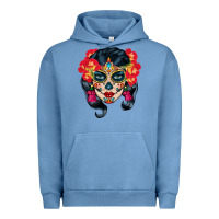 Pigment Pebble Blue sugar skull Urban Hoodie - BundleAndBundleShop