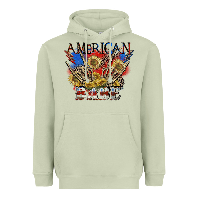 American Babe 4th Of July Heavyweight Hoodie by CowGirlArtShop | Teevron