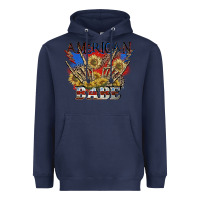 Navy American babe 4th of july Heavyweight Hoodie - CowGirlArtShop