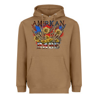 Toasted Coconut American babe 4th of july Heavyweight Hoodie - CowGirlArtShop