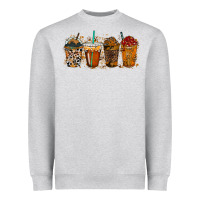 Heather Grey leopard and cowhide drink Heavyweight Sweatshirt - RacoonDesign