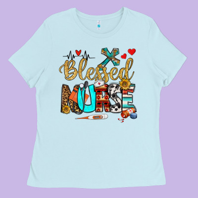 Blessed Nurse Ladies Tee Designed By Bundleandbundleshop