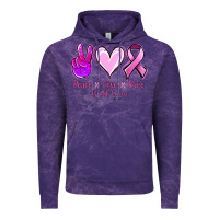 Peace Love Cure Breast Cancer Vintage Hoodie | Teevron