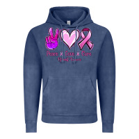 Vintage Denim Peace love cure Breast Cancer Vintage Hoodie - NancyCooperArtShop