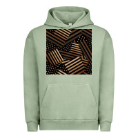 Pigment Oil Green melanin american flag seamless pattern Urban Hoodie - BundleAndBundleShop