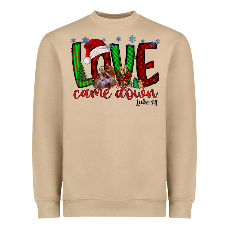 Love Came Dow Christmas Heavyweight Sweatshirt by RacoonDesign | Teevron