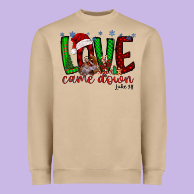 Love Came Dow Christmas Heavyweight Sweatshirt Designed By Racoondesign
