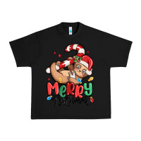 Black merry slothmas Urban Heavy Tee - MaliasSmallBusiness
