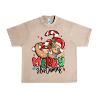 French Oak merry slothmas Urban Heavy Tee - MaliasSmallBusiness