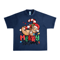 Navy merry slothmas Urban Heavy Tee - MaliasSmallBusiness