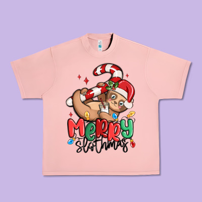 Merry Slothmas Urban Heavy Tee Designed By Maliassmallbusiness