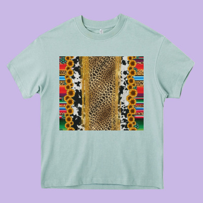 Western Serape Cowhide Heavy Core Tee Designed By Jasminsmagicworld