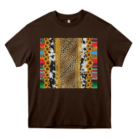 Chocolate Brown western serape cowhide Heavy Core Tee - Jasminsmagicworld