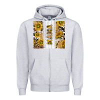 Heather Grey western mother's day mama with cowhide and sunflowers tumbler tbs Zipper Hoodie - TumblerDesignByShophia