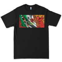Black mexico flag cowhide leopard sunflower and roses licanse  plate Premium Tee - Artiststas