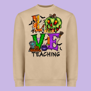 Love Taching Halloween Heavyweight Sweatshirt Designed By Racoondesign