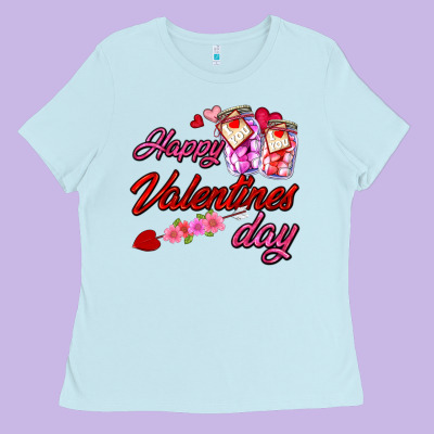 Happy Valentines Day Ladies Tee Designed By Adodesignshop