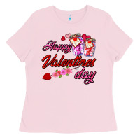 Bubblegum Pink happy valentines day Ladies Tee - AdoDesignShop