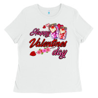 White happy valentines day Ladies Tee - AdoDesignShop