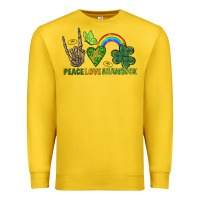 Lemon Peace Love Shamrock  St. Patrick's Day Premium Sweatshirt - CowGirlArtShop
