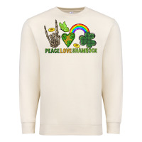 Peace Love Shamrock  St. Patrick's Day Premium Sweatshirt | Teevron