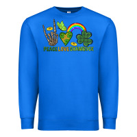 True Royal Peace Love Shamrock  St. Patrick's Day Premium Sweatshirt - CowGirlArtShop