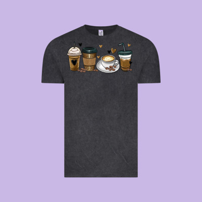 Coffee Latte Coffee Cups Vintage Tee Designed By Maliassmallbusiness