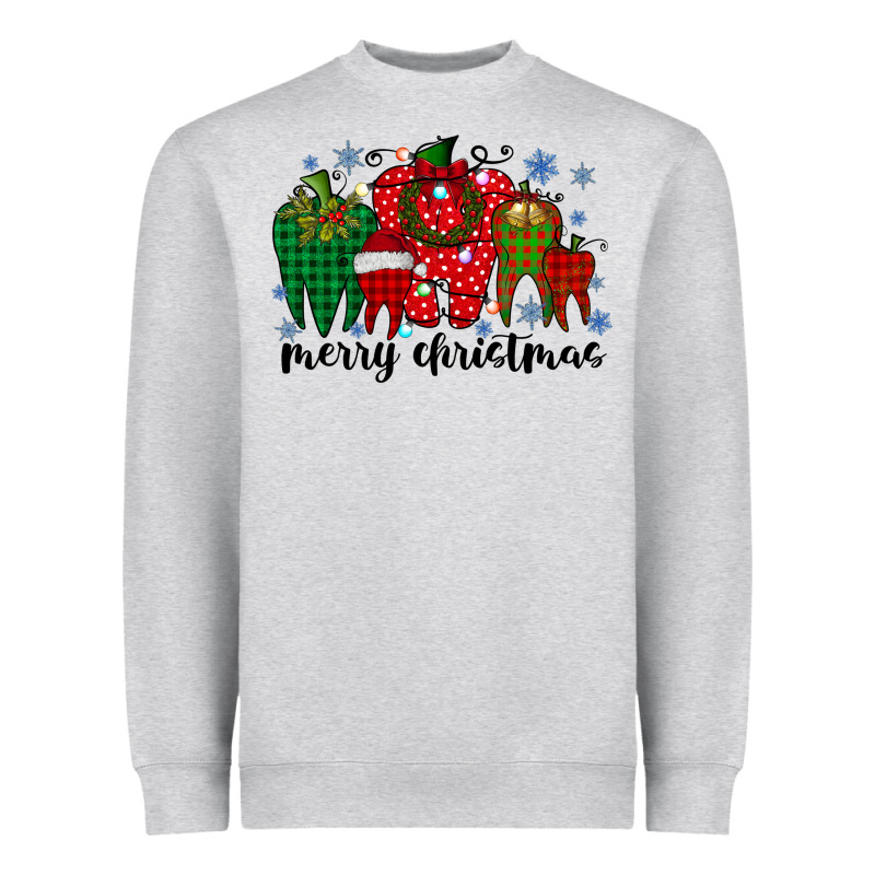 Merry Christmas Tooth Heavyweight Sweatshirt by RacoonDesign | Teevron