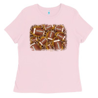 Bubblegum Pink american football background Ladies Tee - JahusDesignShop