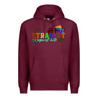Burgundy Straight agains hate Premium Hoodie - CowGirlArtShop