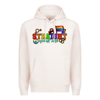 Pale Pink Straight agains hate Premium Hoodie - CowGirlArtShop
