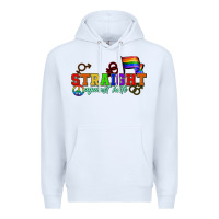 White Straight agains hate Premium Hoodie - CowGirlArtShop